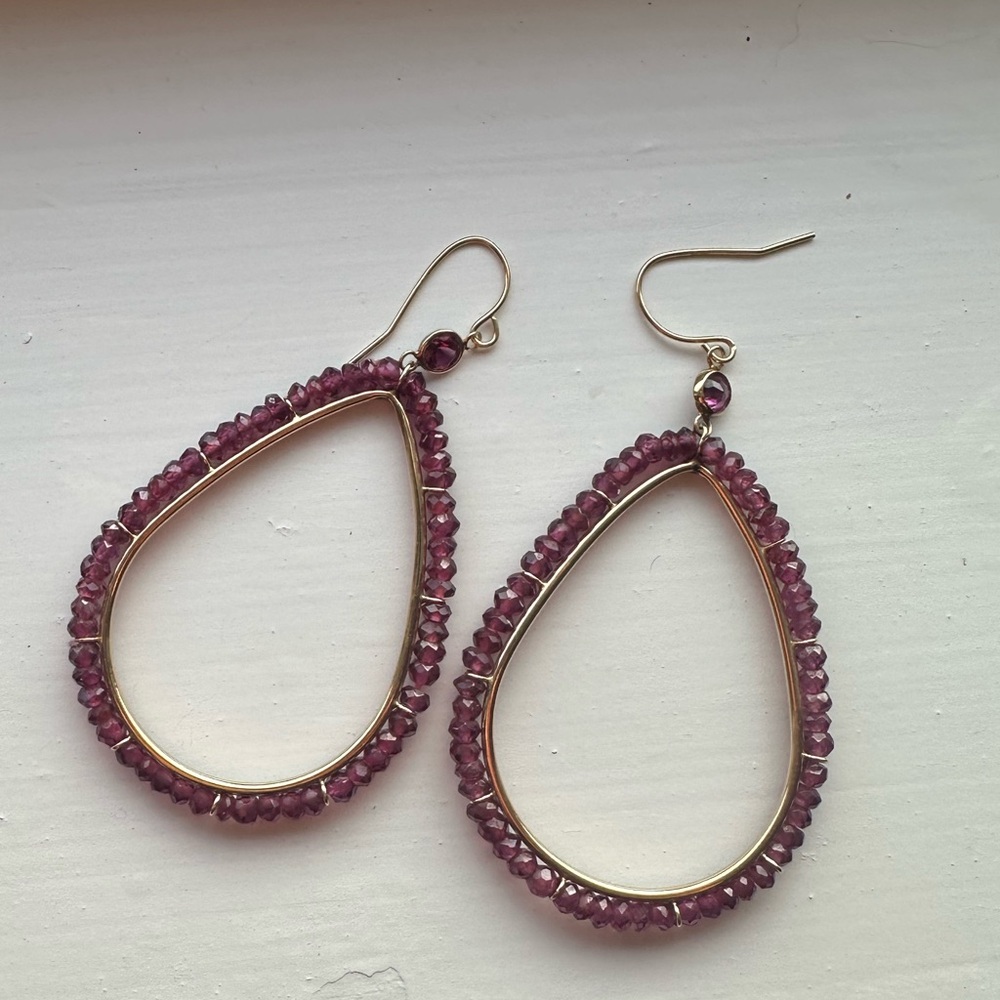 Genuine Ruby In Gold Setting Earrings - image 1
